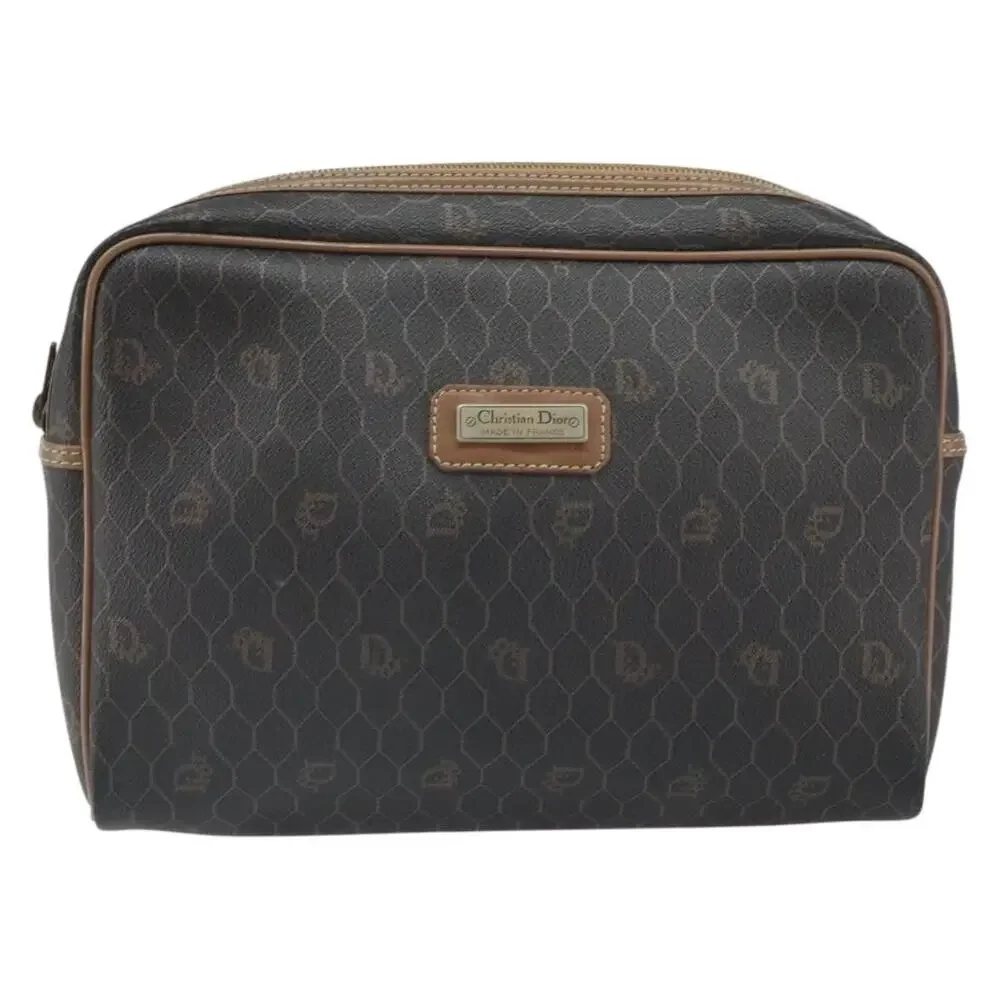 Dior Honeycomb Canvas Clutch Bag Black
